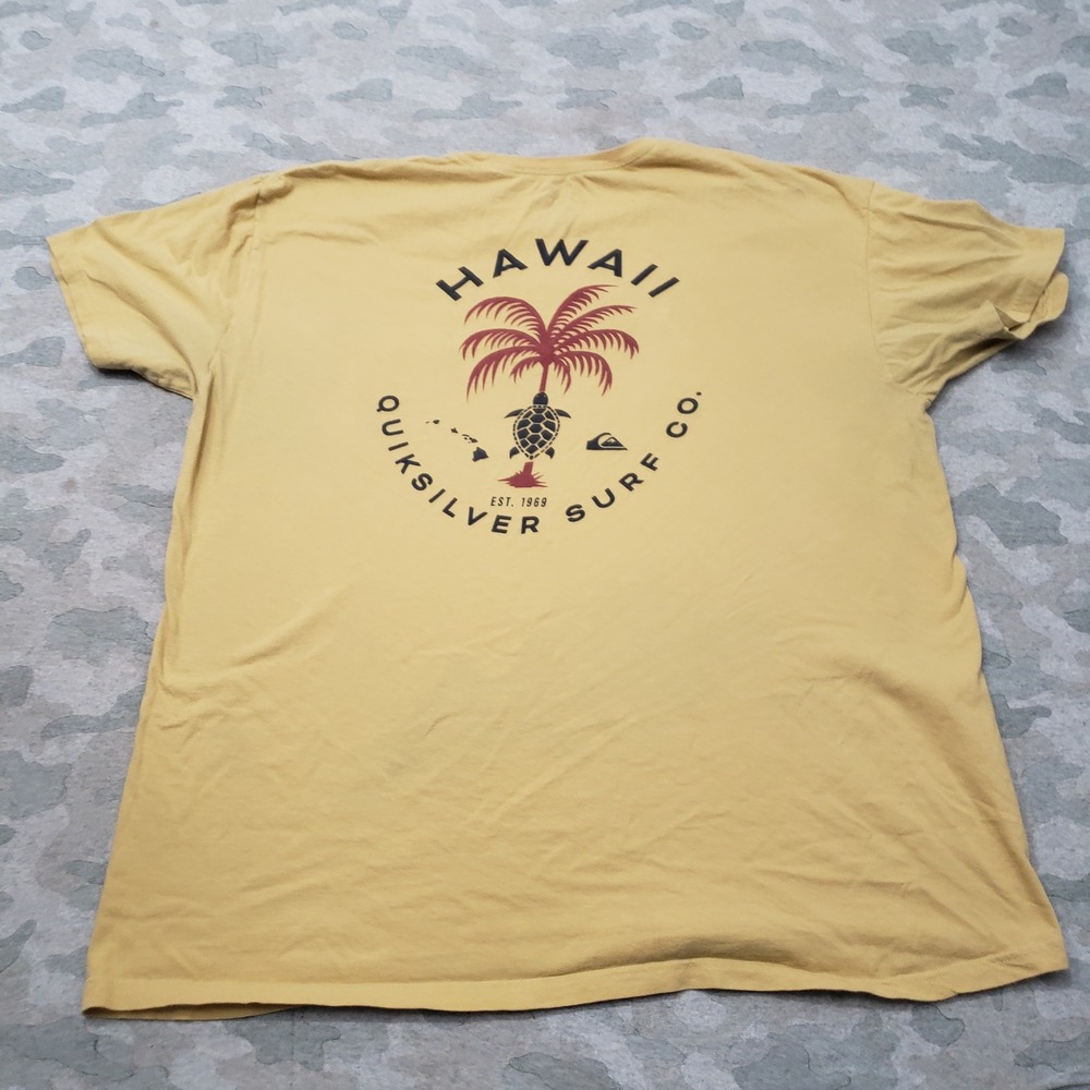 Quiksilver Shirt Mens 2XL Yellow Short Sleeve Surf Outdoors